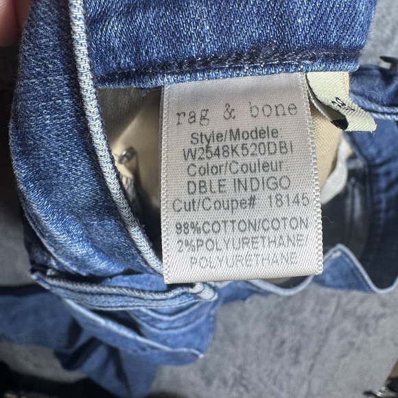 Rag and Bone Womens 28 Mazie Jeans High Rise Skinny Denim Double Indigo Stripe - Picture 5 of 8